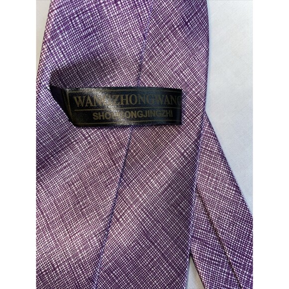 WangZhongWang Dress Tie Men’s Purple 100% Polyester Designer - Picture 2 of 12